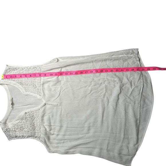 Daniel Rainn White Sleeveless Blouse with Lace Detail Size L - Picture 4 of 7